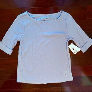 Gloria Vanderbilt Women's Short Cuffed Sleeve Lilac Top NWT Size PM